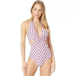 NWT Kate Spade pink & polka dot one piece swimsuit